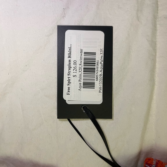 NWT Pour Moi bandeau style bikini top Free Spirit in colour Aqua Palm - Picture 2 of 3